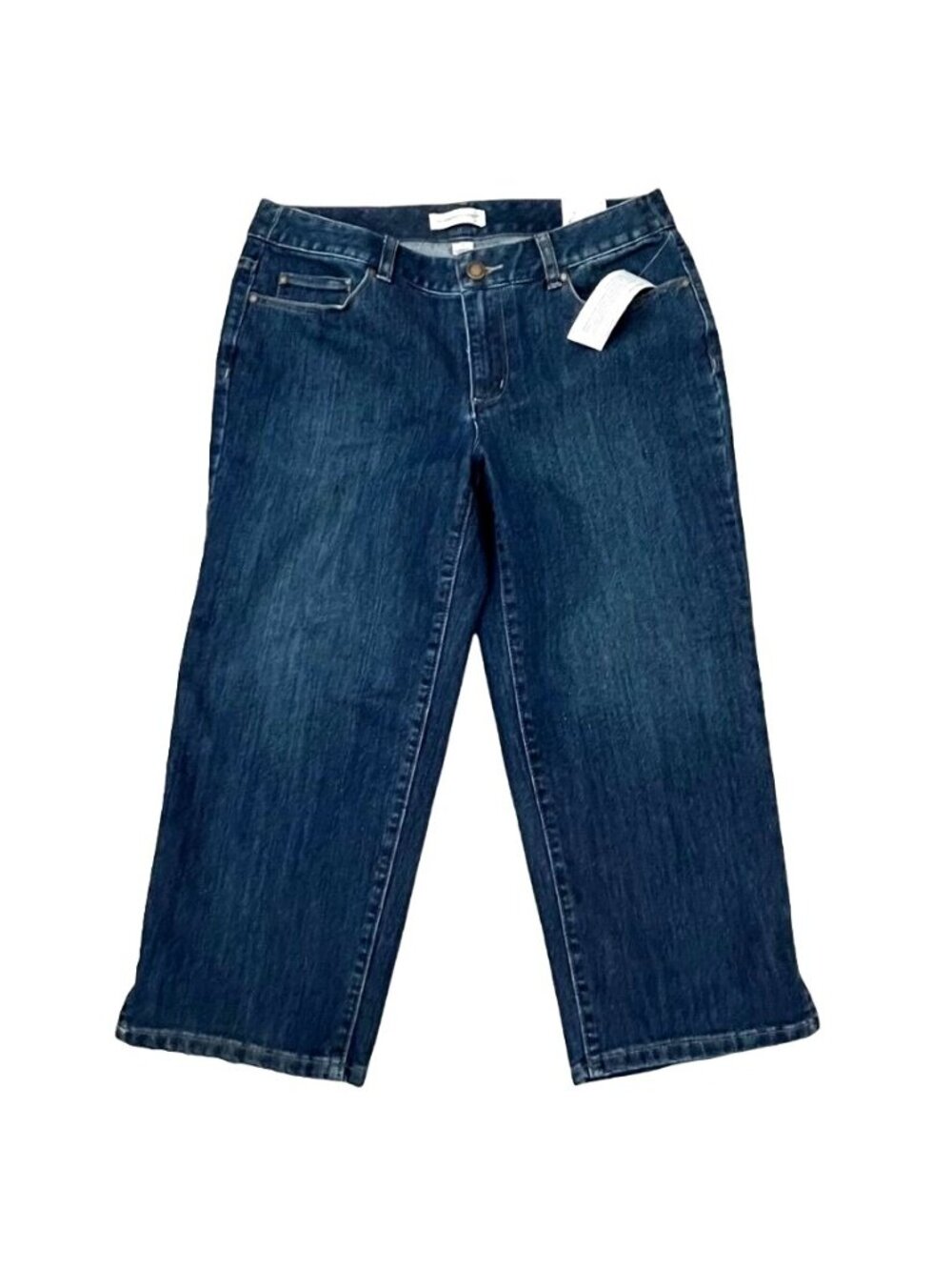 Christopher & banks Womens Sz 8 Average Stretch Capri Blue Denim NEW